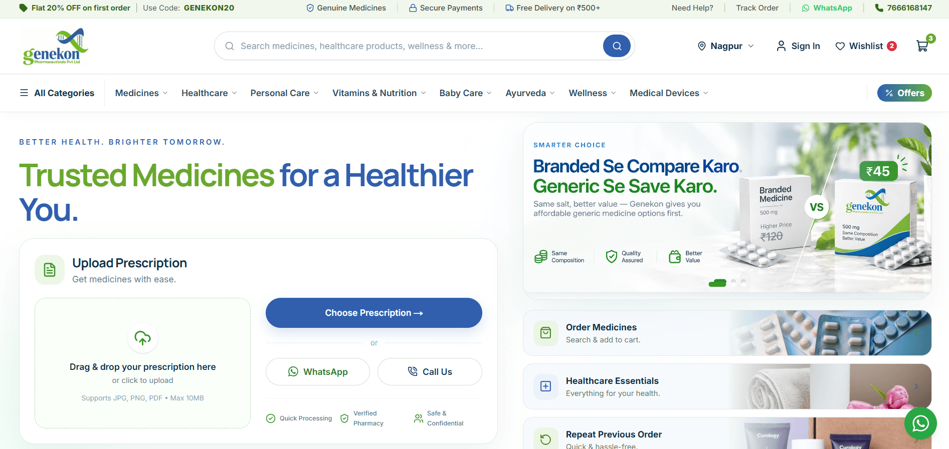 GENEKON — WEBSITE project by Praveer Tarudkar