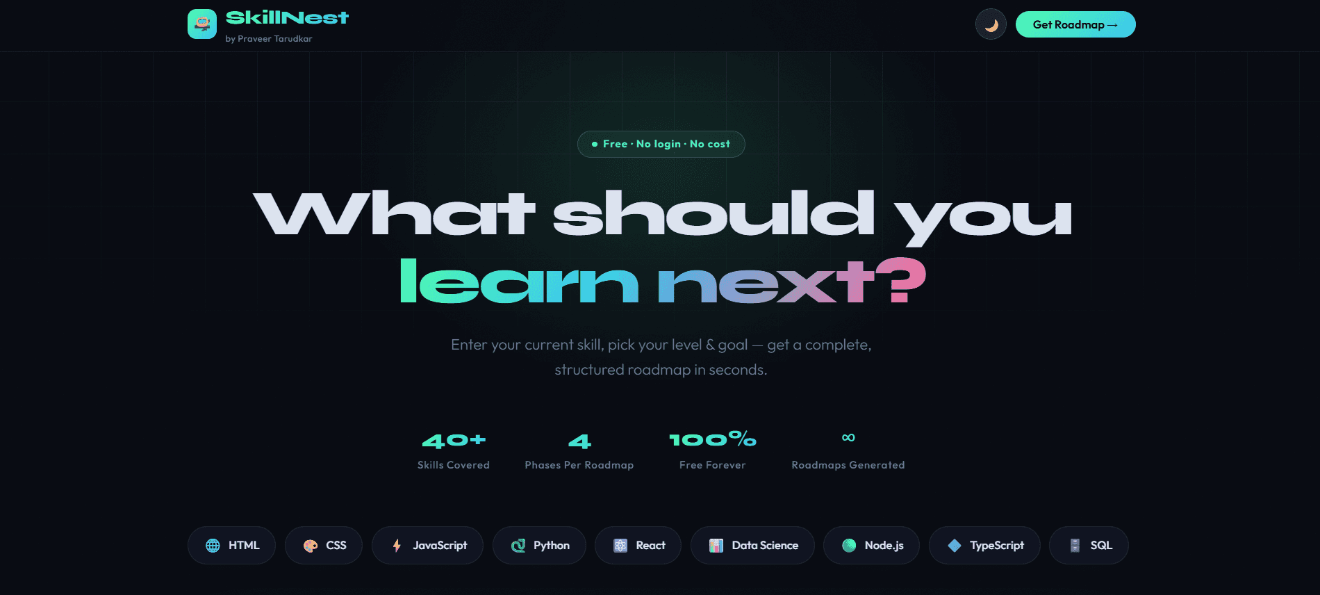 SKILL NEST — WEBSITE project by Praveer Tarudkar